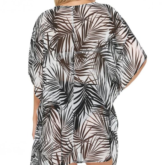 Dotti Paradise Palm Flutter-Sleeve Caftan  Swim Cover Up - Picture 3 of 3